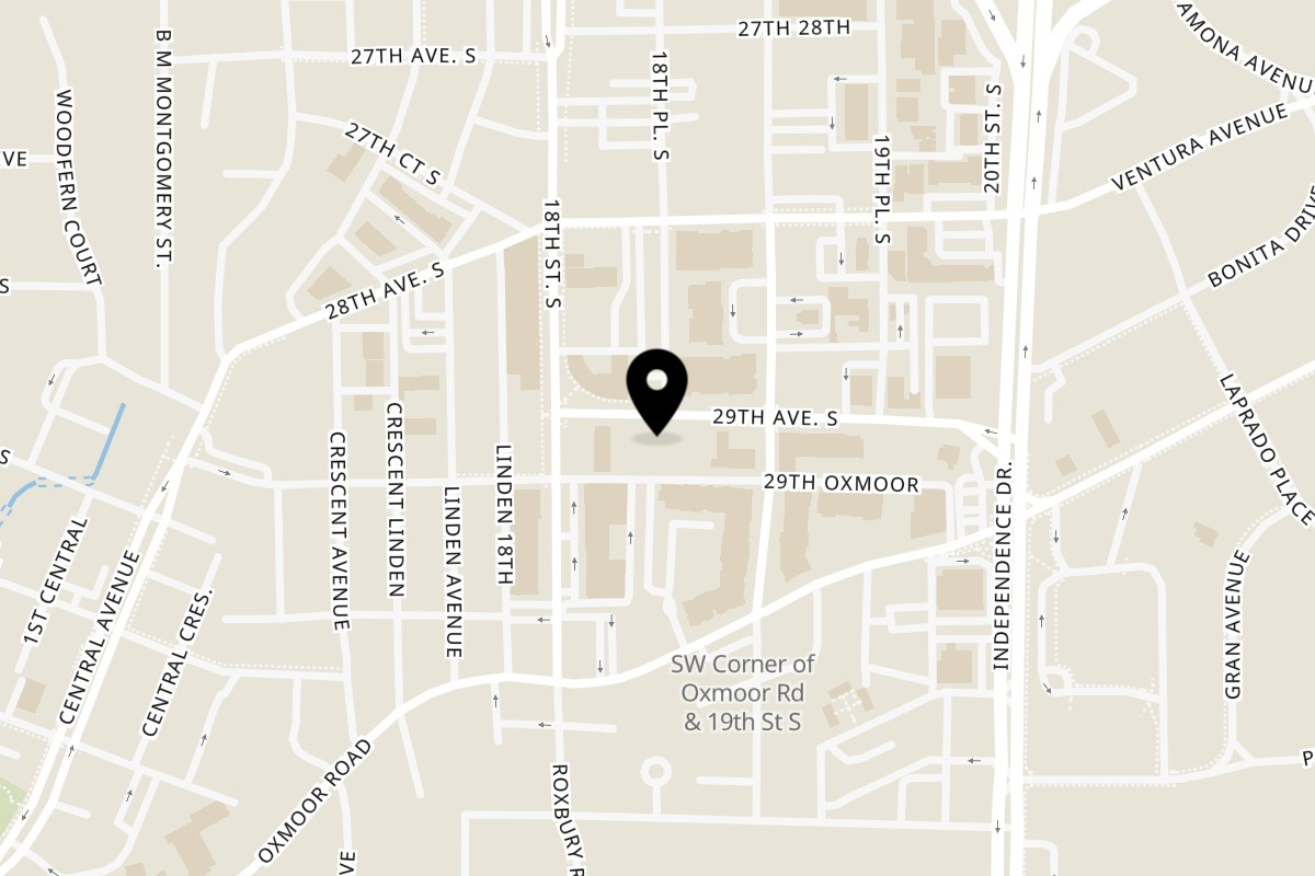 Map showing the location of Dave's Pizza on 1819 29th Ave S in Homewood